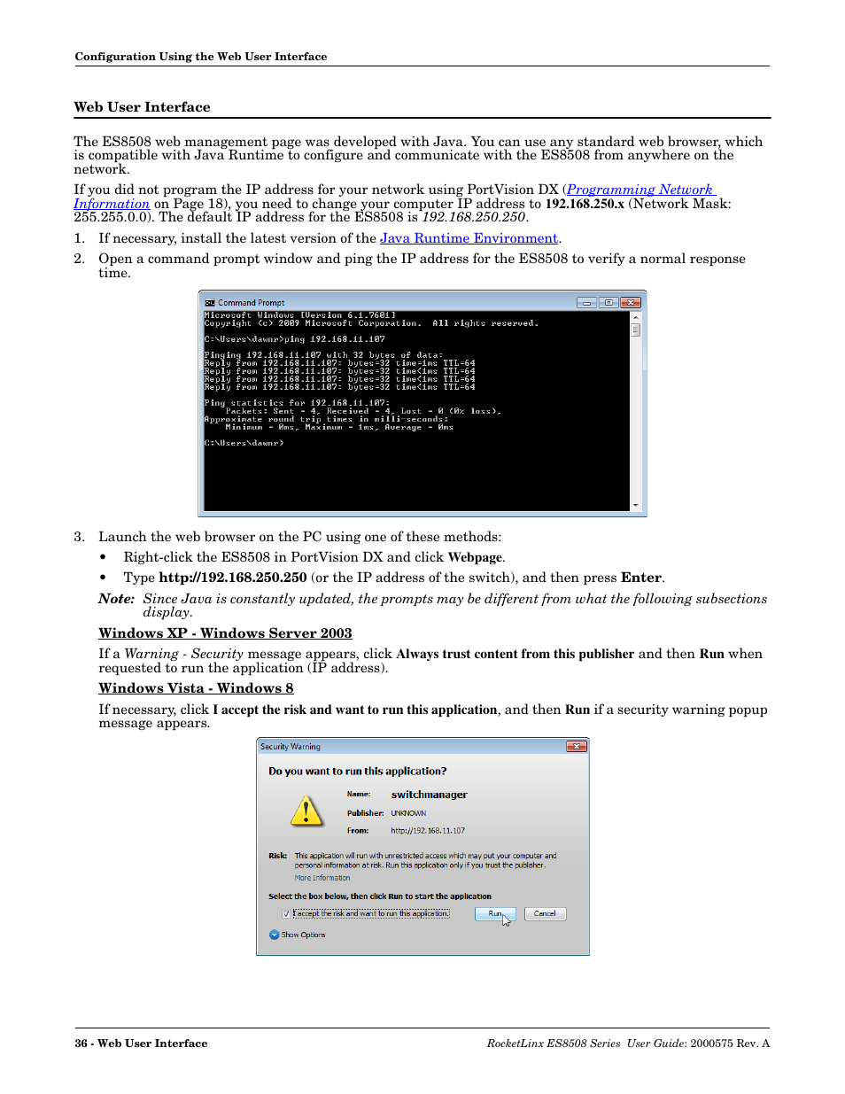 Web user interface, And secure https web | Comtrol ES8508 Series User Guide User Manual | Page 36 / 212