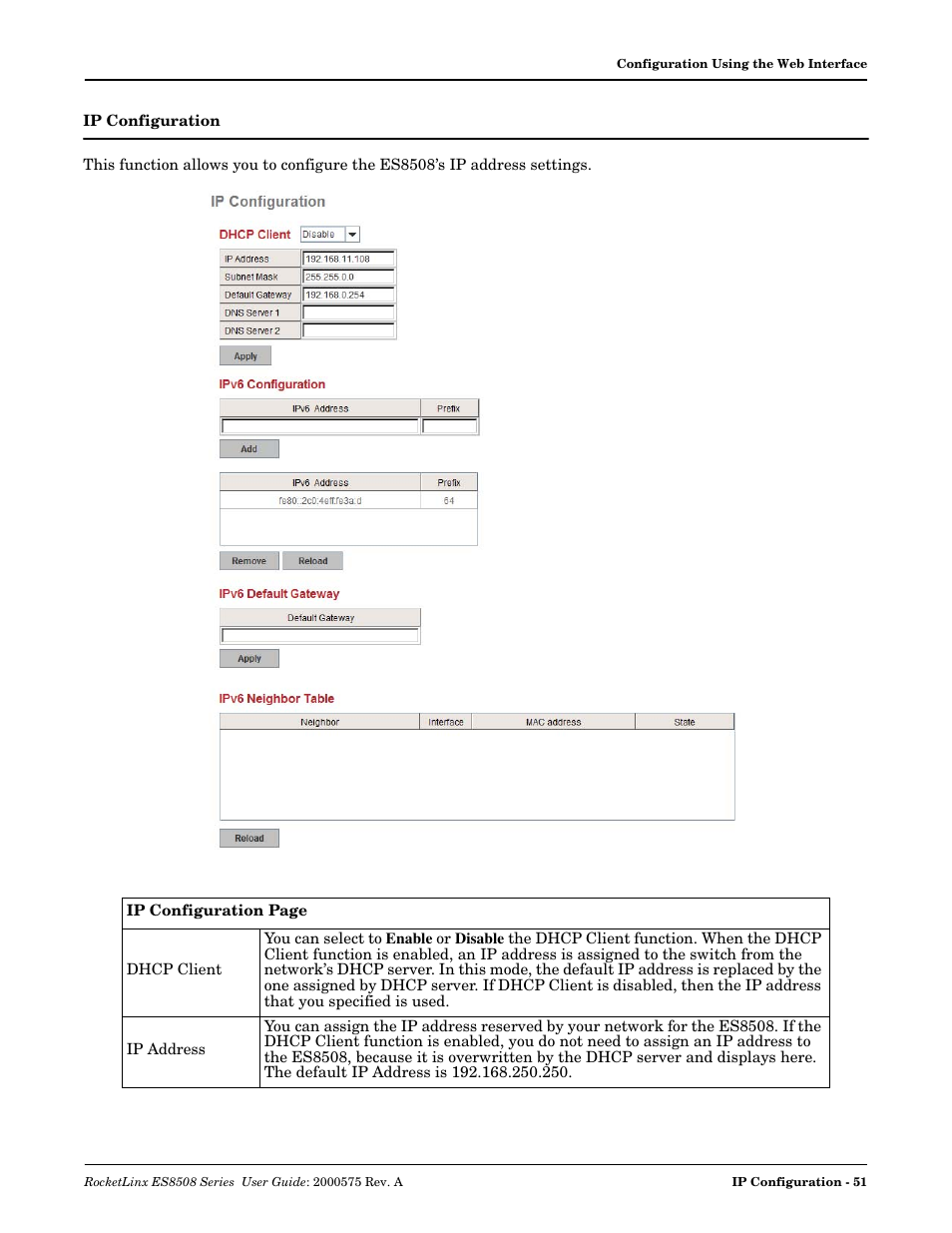 Ip configuration | Comtrol ES8508 Series User Guide User Manual | Page 51 / 212