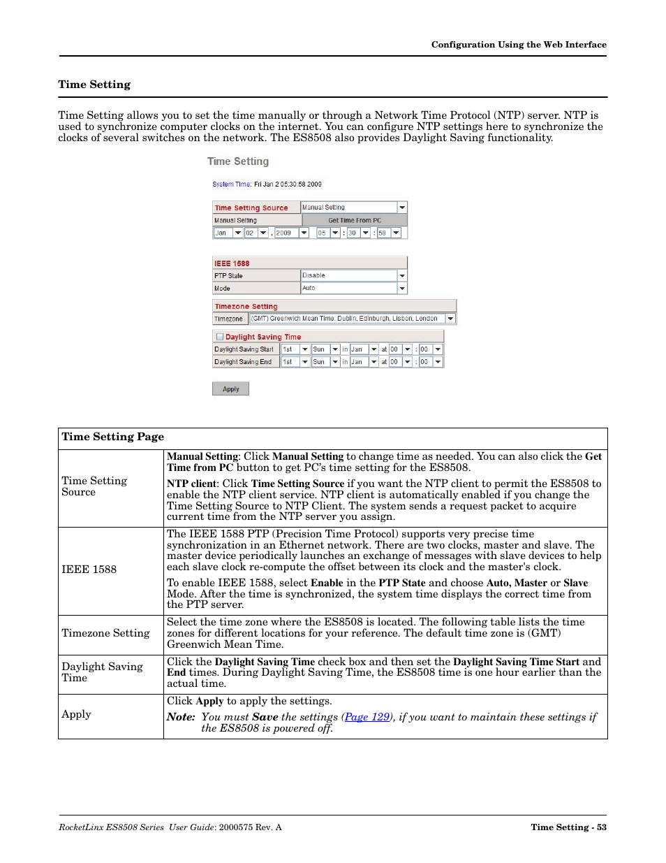 Time setting | Comtrol ES8508 Series User Guide User Manual | Page 53 / 212