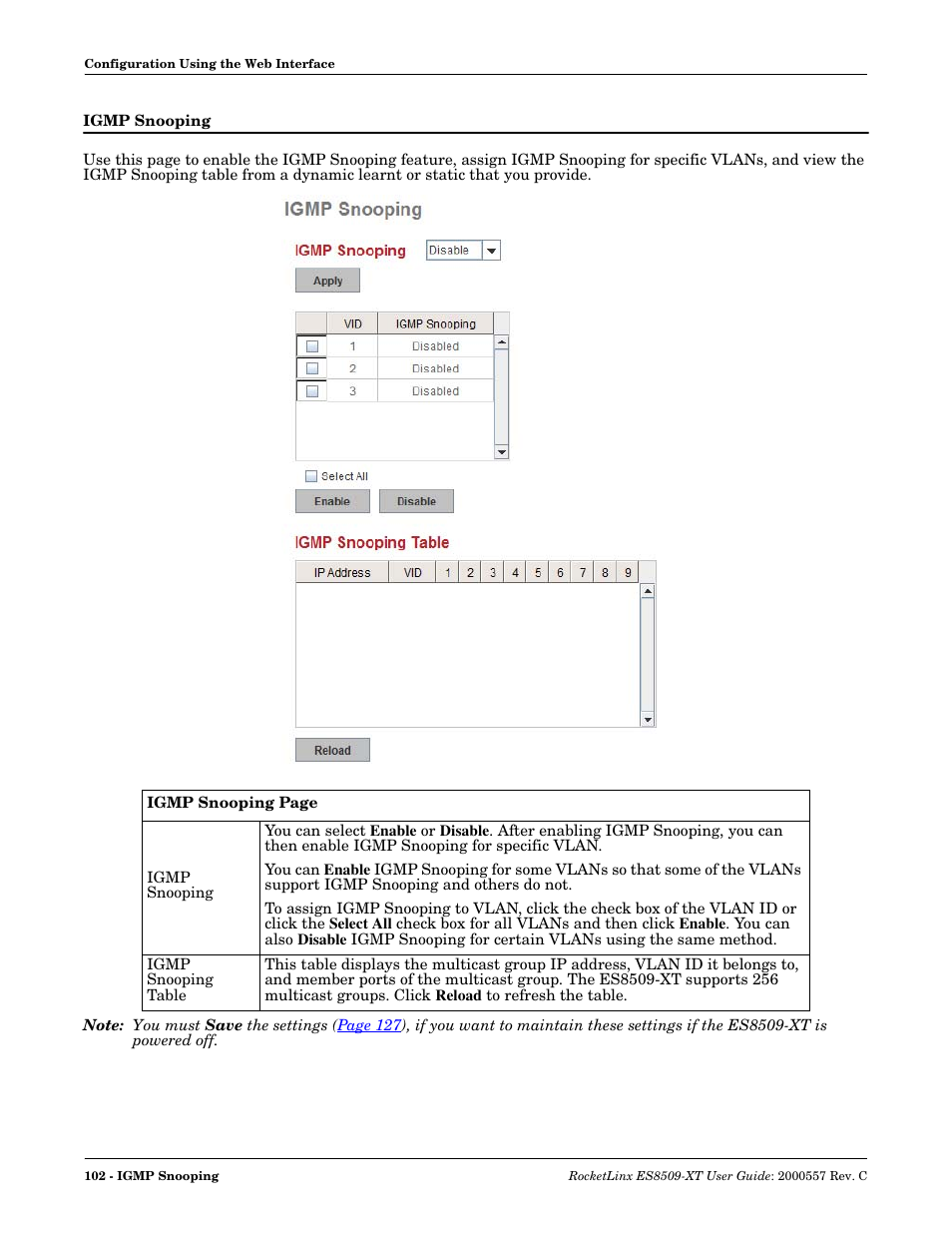 Igmp snooping | Comtrol ES8509-XT User Manual | Page 102 / 210