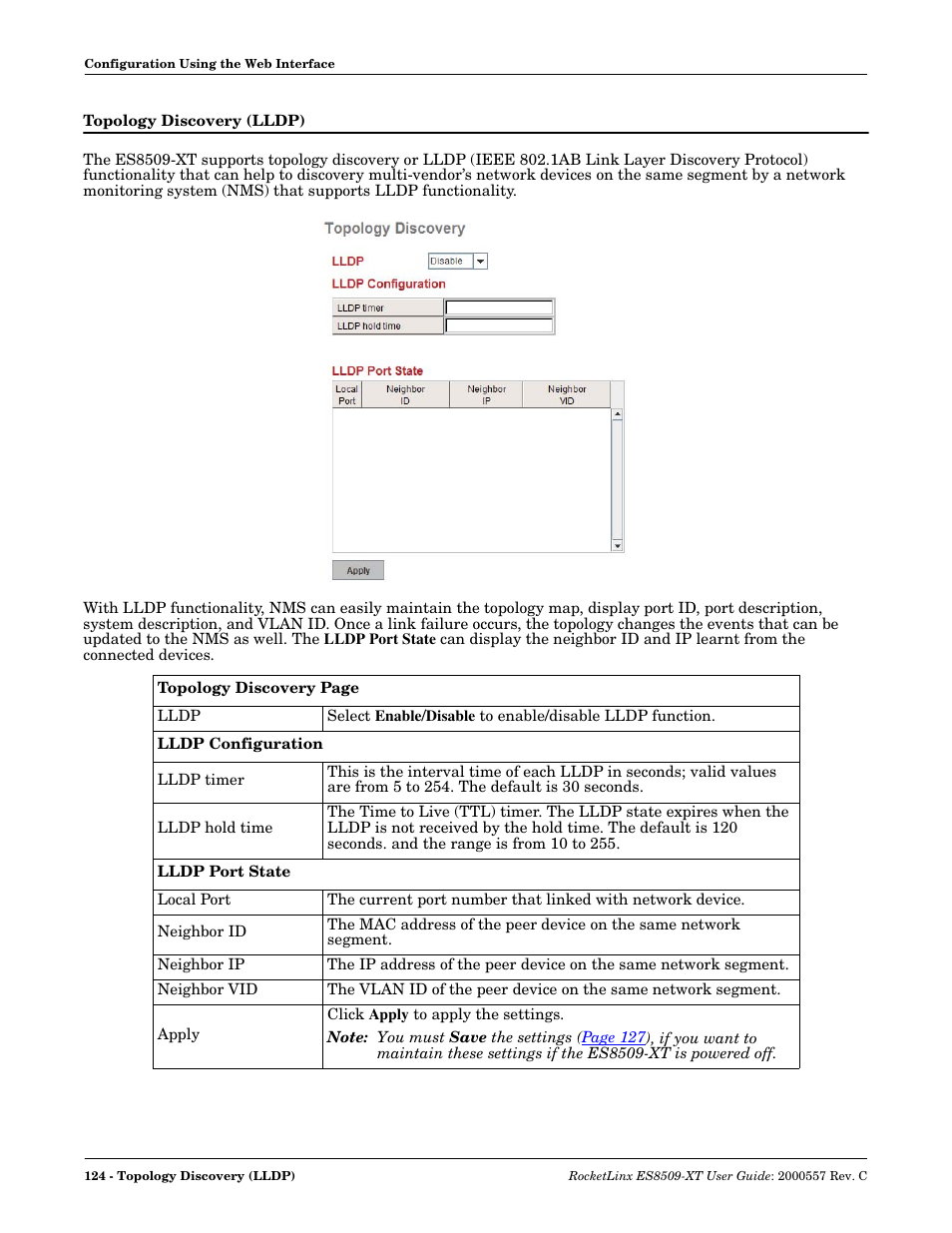 Topology discovery (lldp) | Comtrol ES8509-XT User Manual | Page 124 / 210