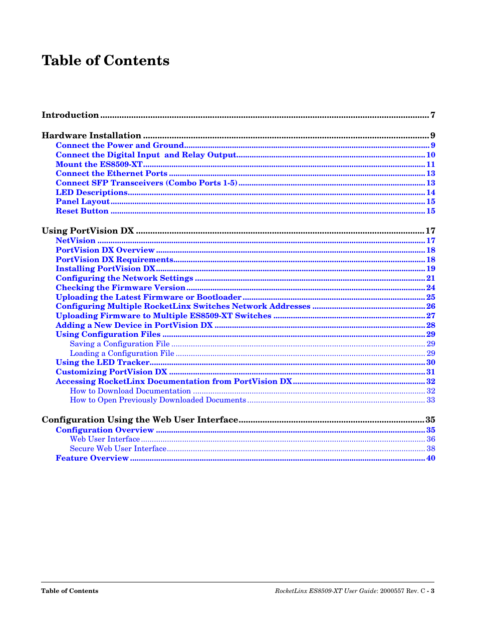 Comtrol ES8509-XT User Manual | Page 3 / 210