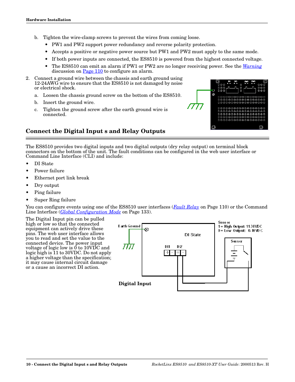 Connect the digital input s and relay outputs | Comtrol ES8510-XT User Manual | Page 10 / 204