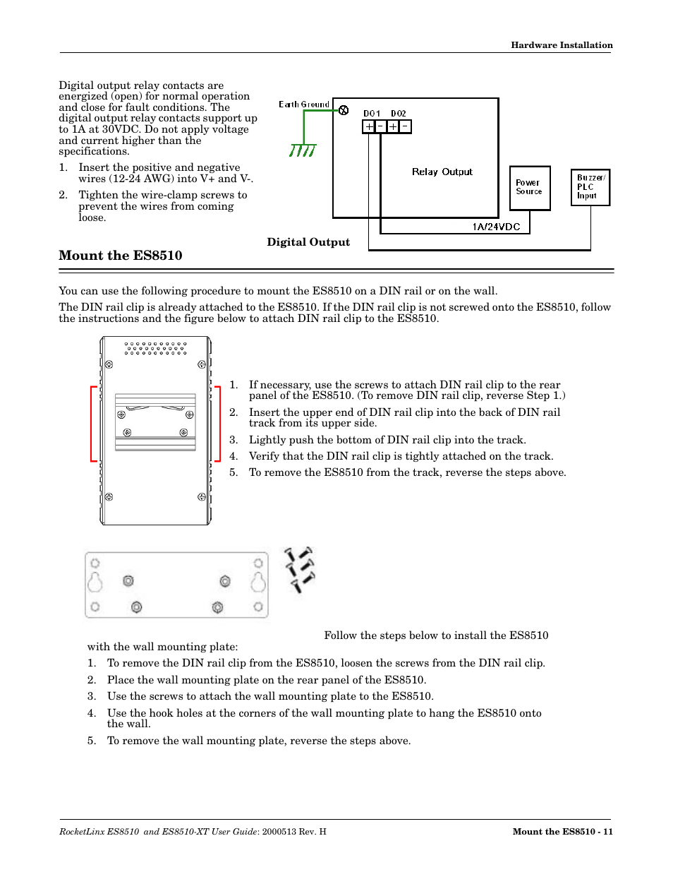 Mount the es8510 | Comtrol ES8510-XT User Manual | Page 11 / 204