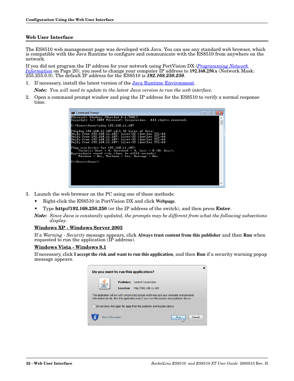 Web user interface, And secure https web | Comtrol ES8510-XT User Manual | Page 32 / 204