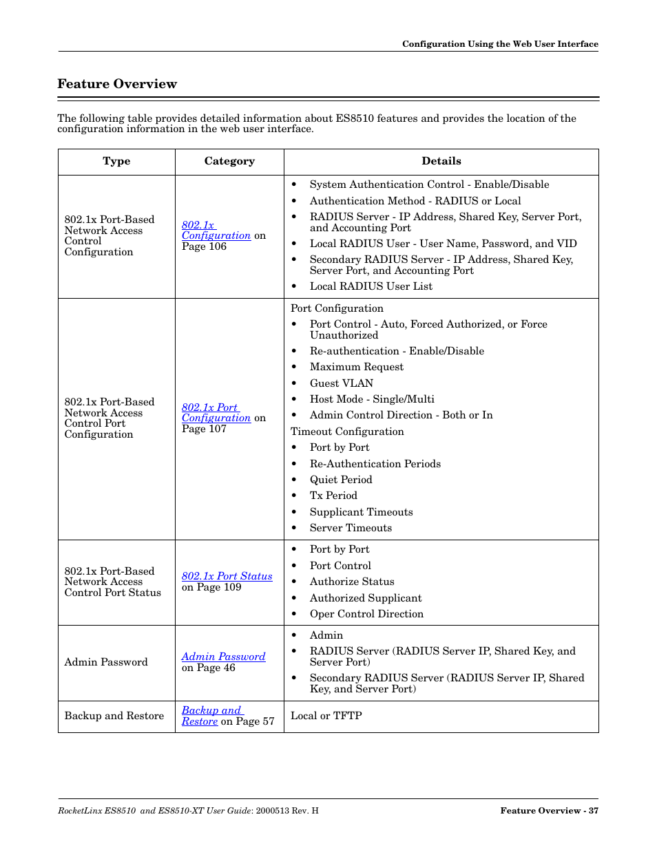 Feature overview | Comtrol ES8510-XT User Manual | Page 37 / 204