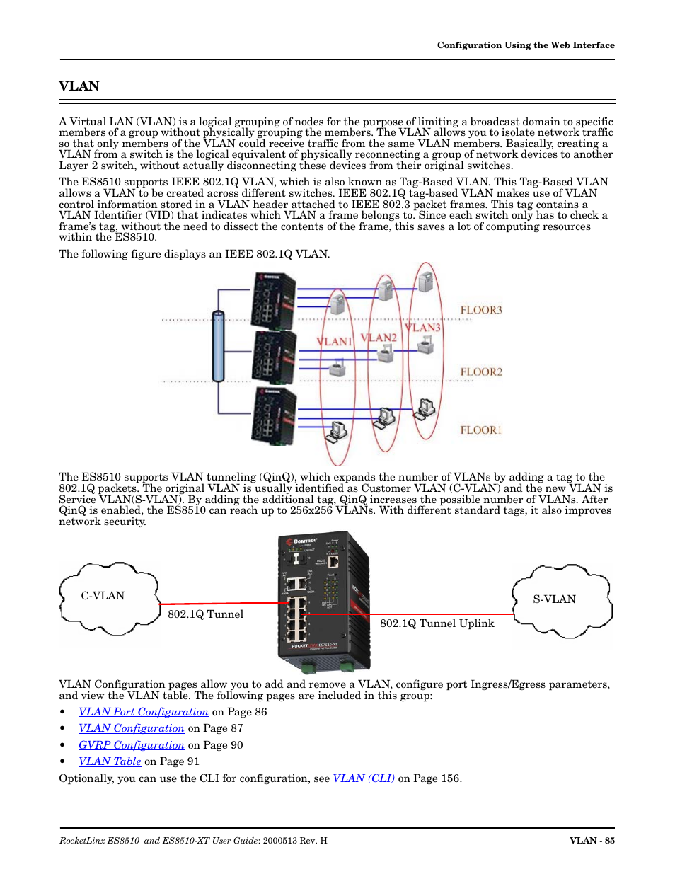 Vlan | Comtrol ES8510-XT User Manual | Page 85 / 204