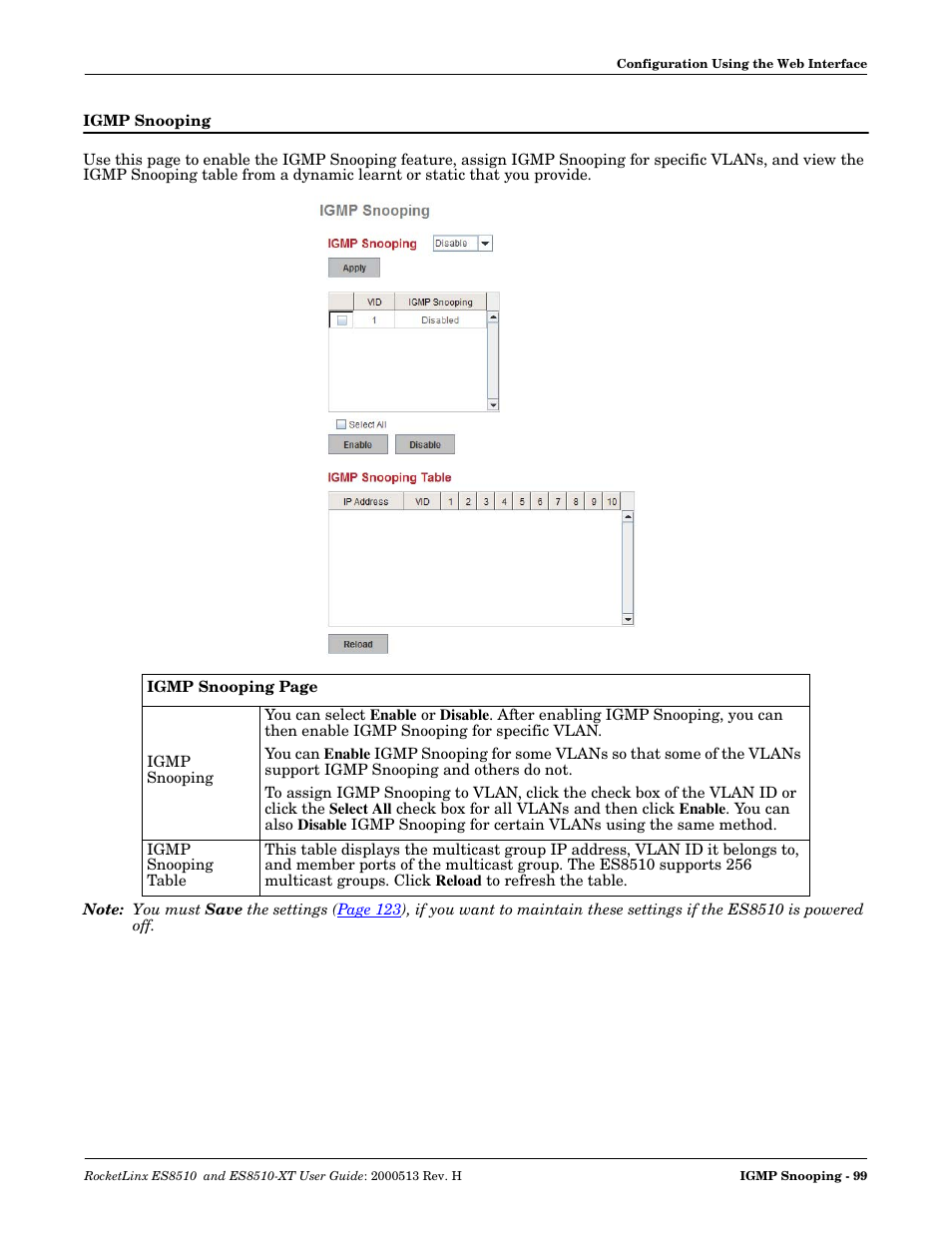 Igmp snooping | Comtrol ES8510-XT User Manual | Page 99 / 204
