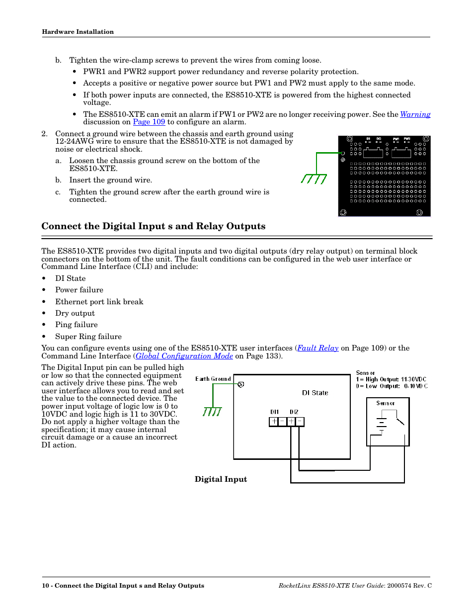 Connect the digital input s and relay outputs | Comtrol ES8510-XTE User Manual | Page 10 / 206
