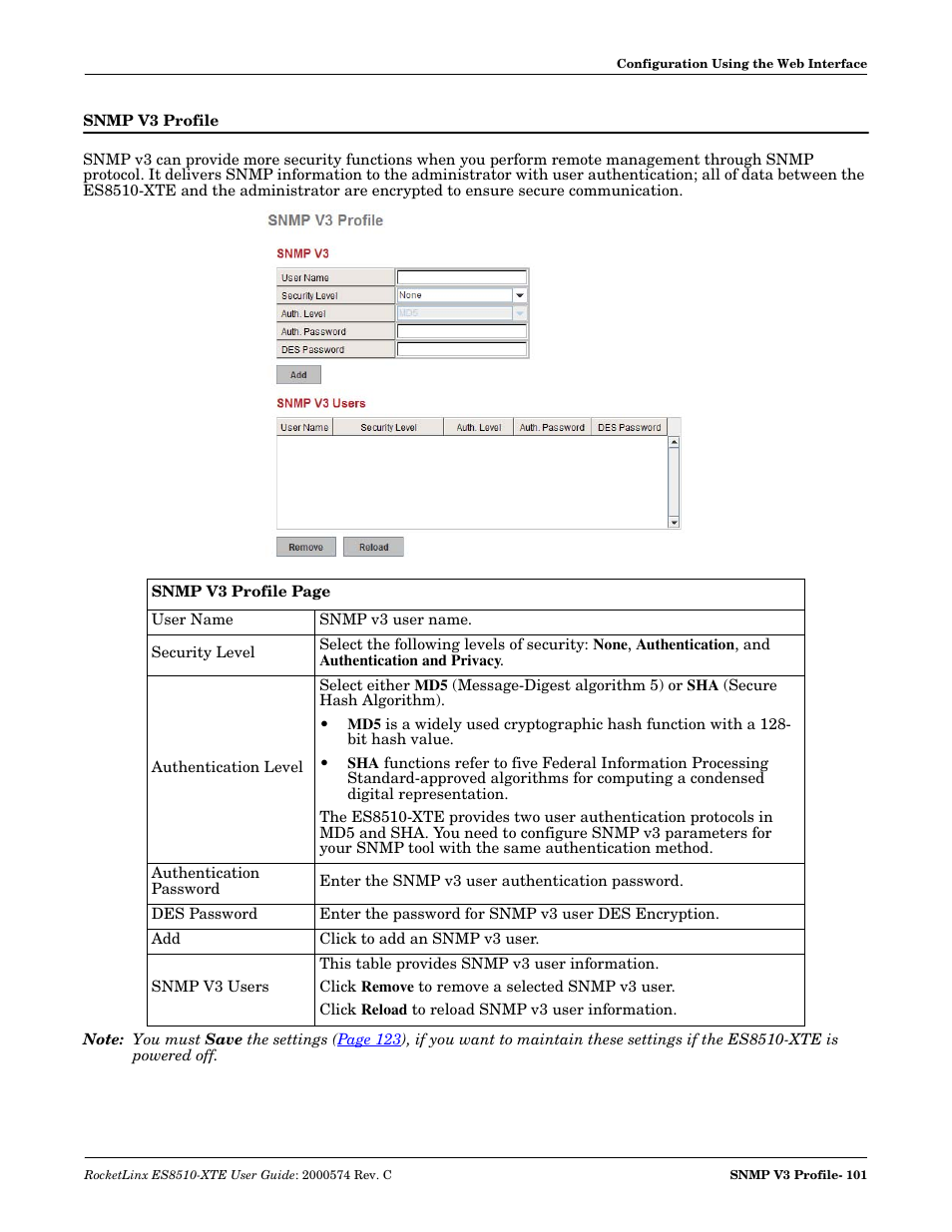 Snmp v3 profile | Comtrol ES8510-XTE User Manual | Page 101 / 206