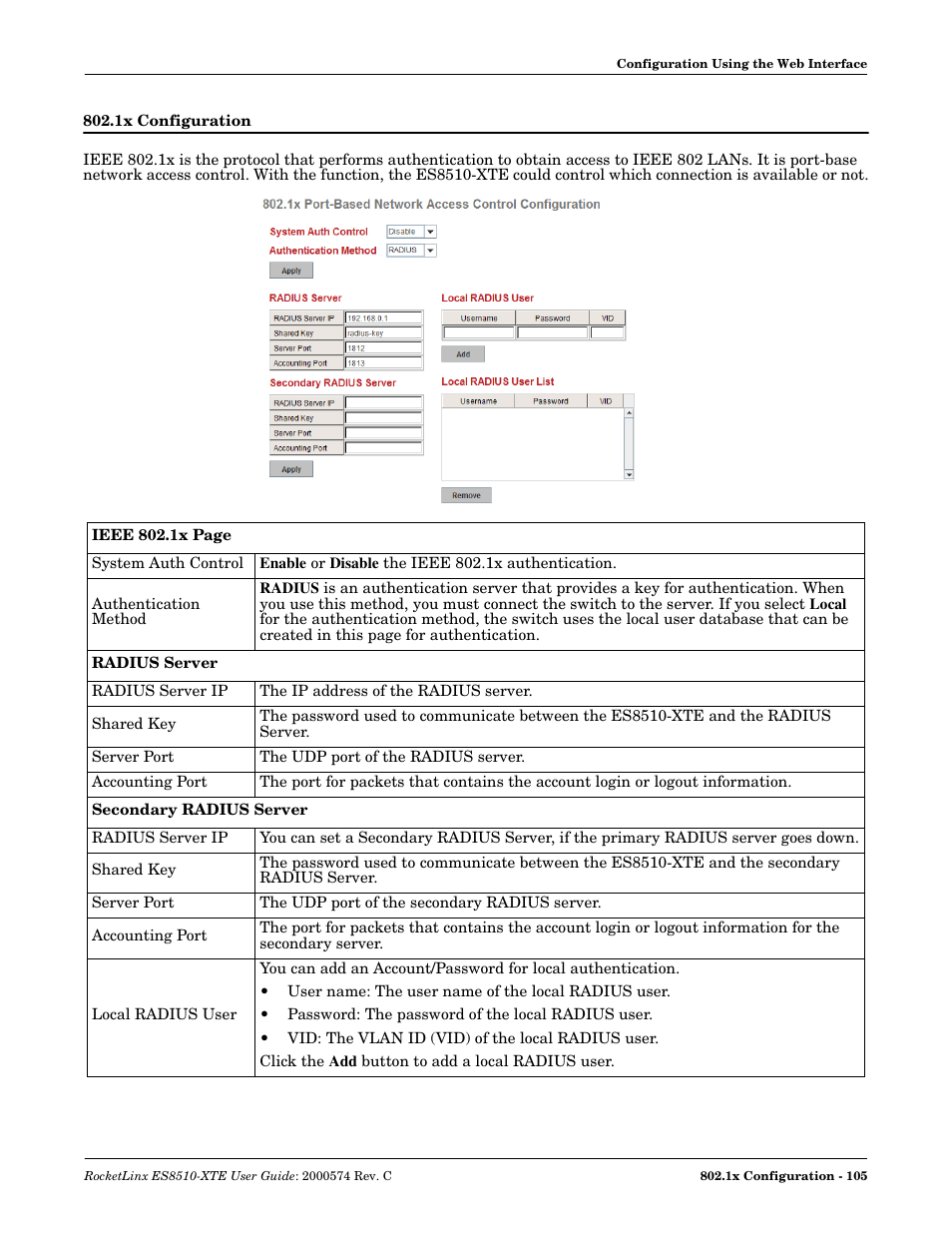 1x configuration | Comtrol ES8510-XTE User Manual | Page 105 / 206
