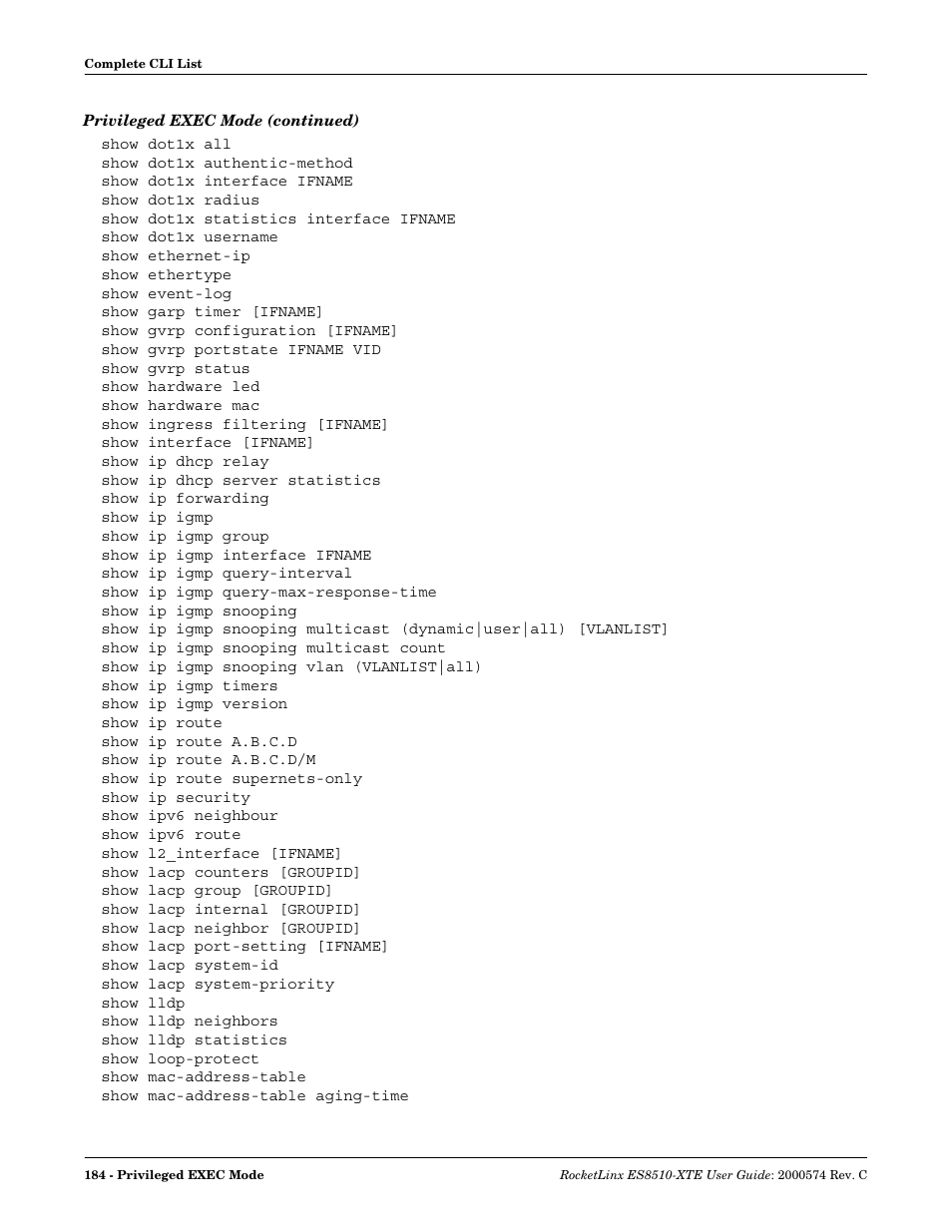 Comtrol ES8510-XTE User Manual | Page 184 / 206