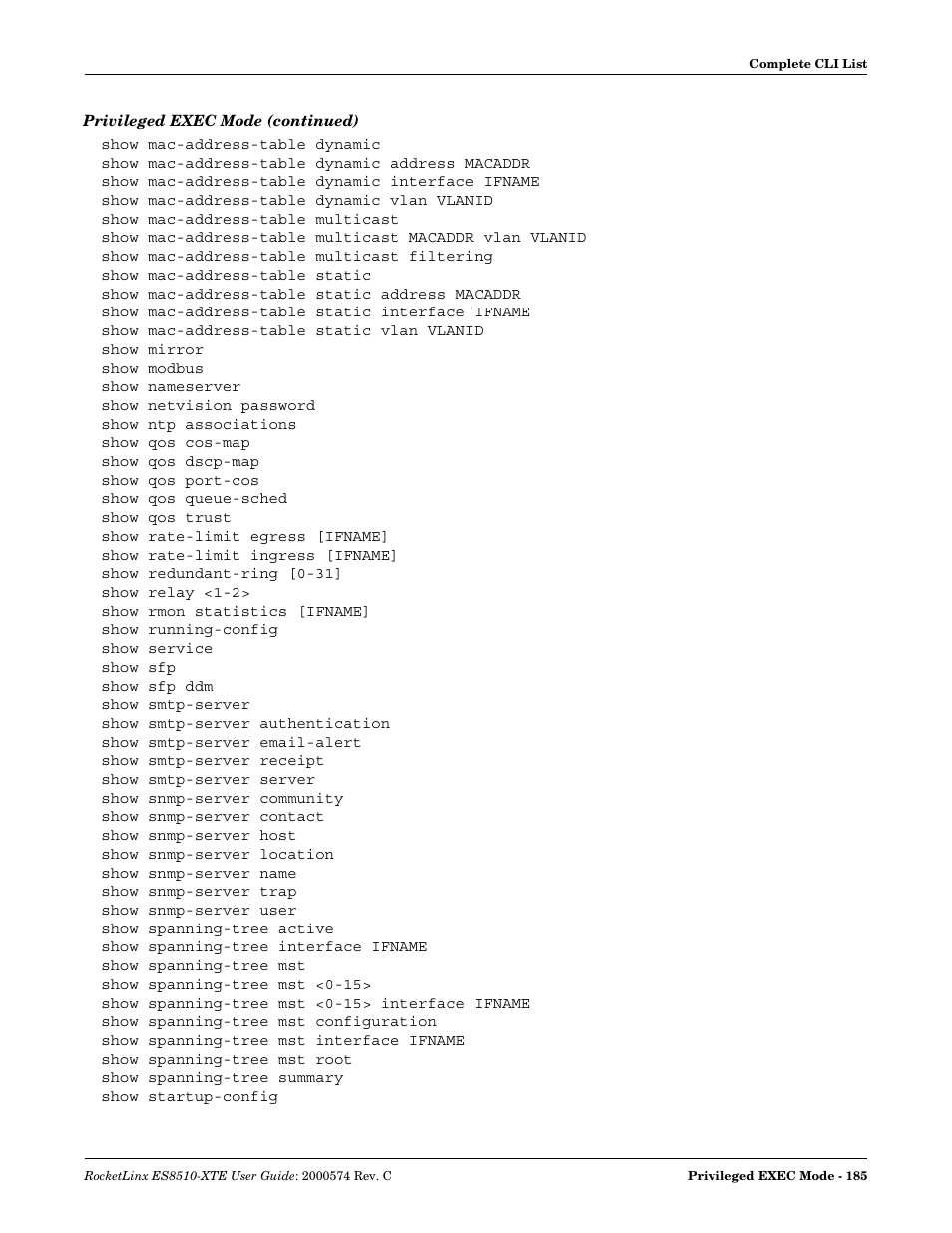 Comtrol ES8510-XTE User Manual | Page 185 / 206