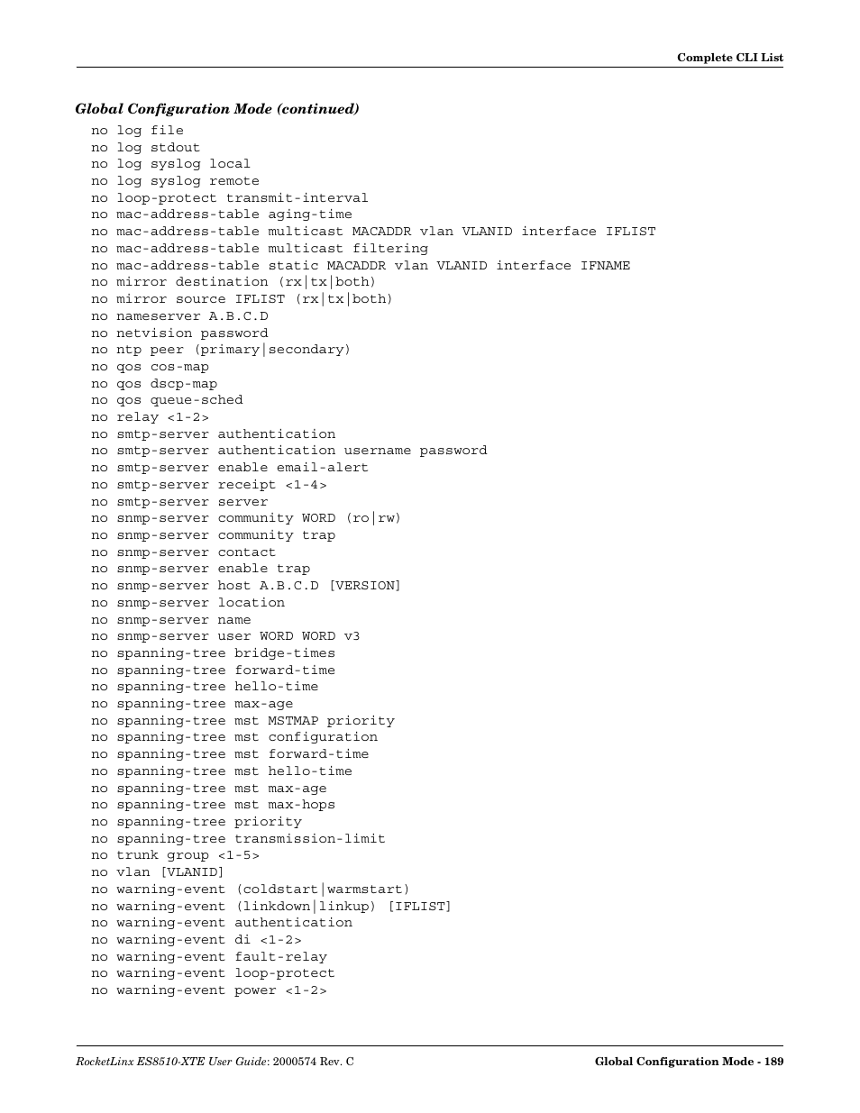Comtrol ES8510-XTE User Manual | Page 189 / 206