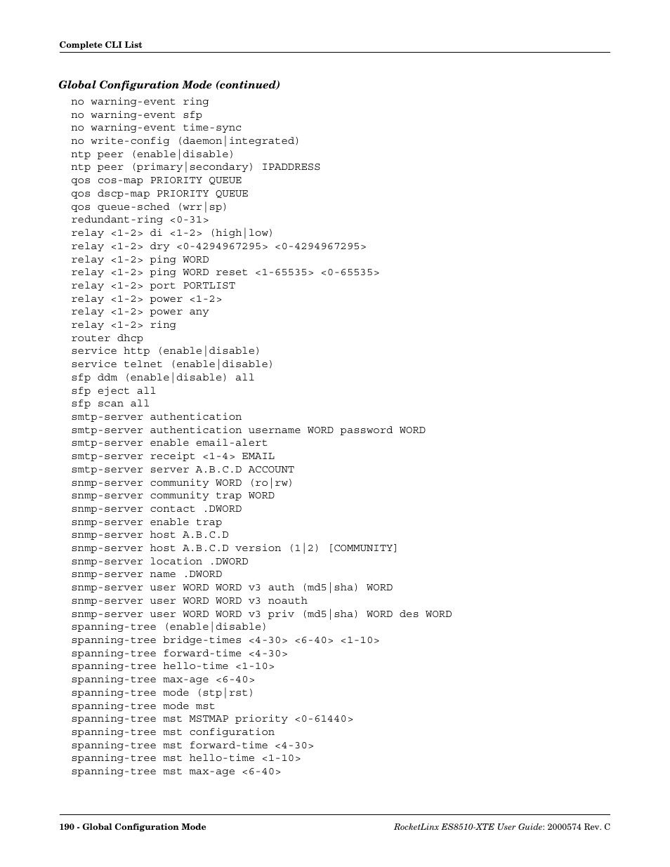 Comtrol ES8510-XTE User Manual | Page 190 / 206
