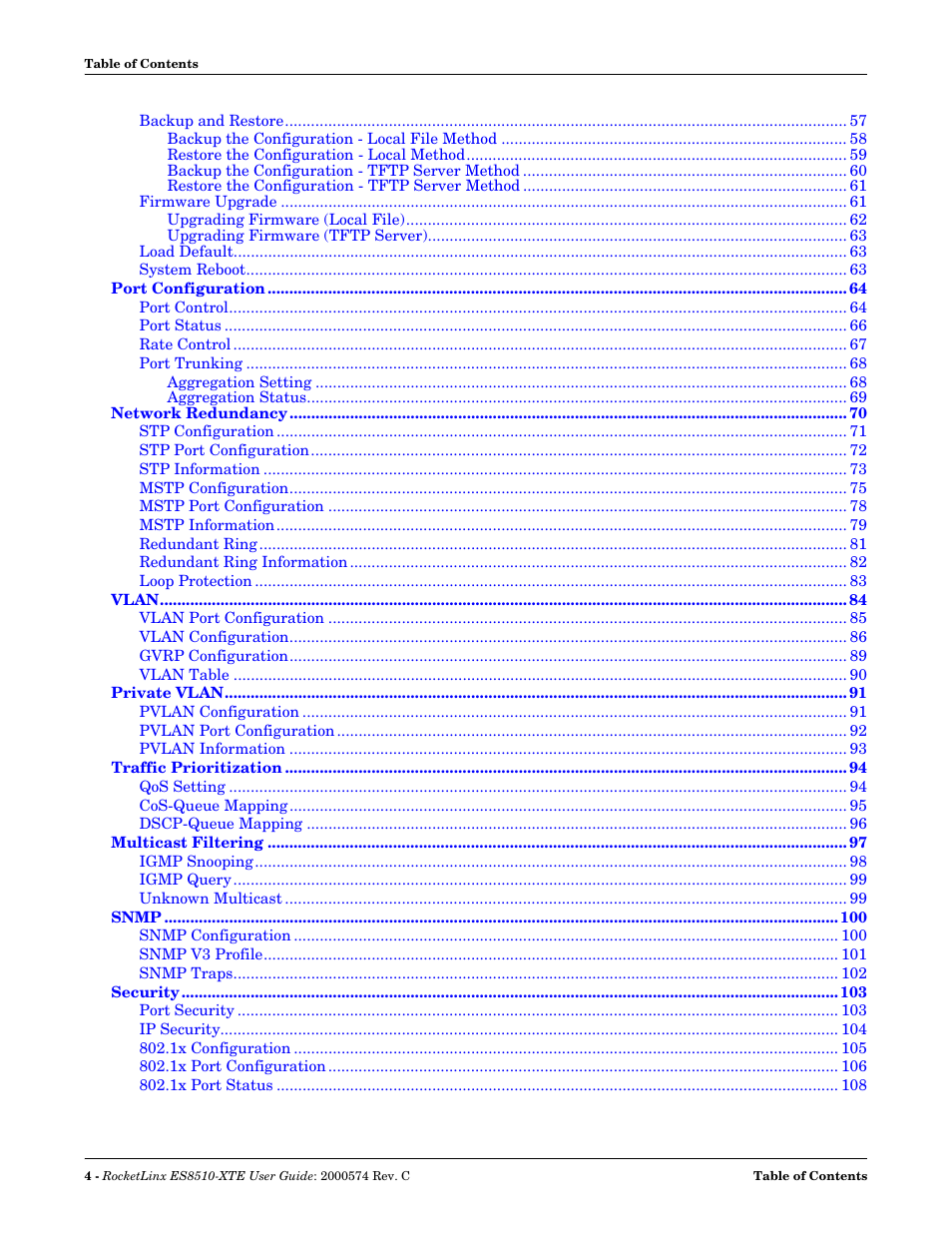 Comtrol ES8510-XTE User Manual | Page 4 / 206