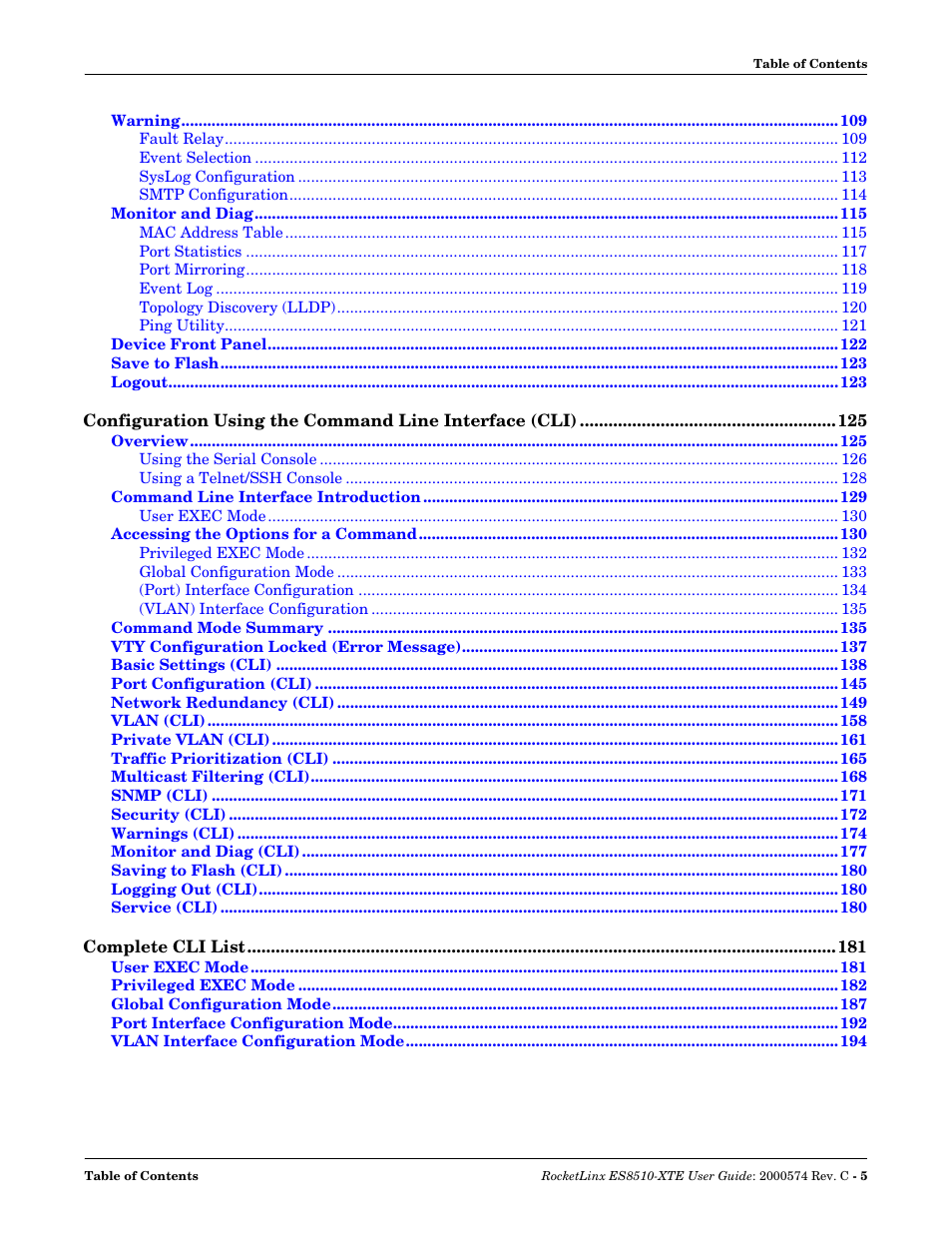 Comtrol ES8510-XTE User Manual | Page 5 / 206