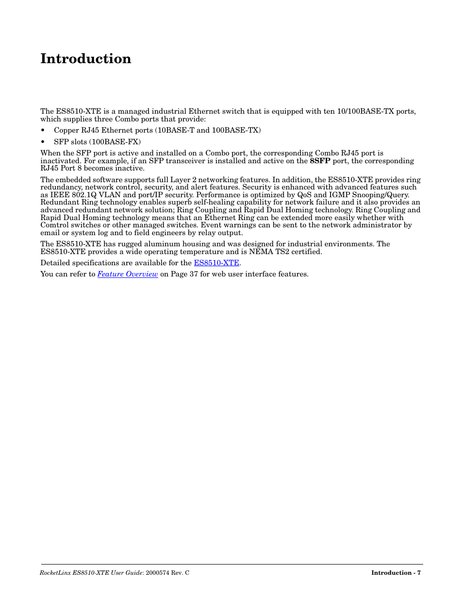 Introduction | Comtrol ES8510-XTE User Manual | Page 7 / 206