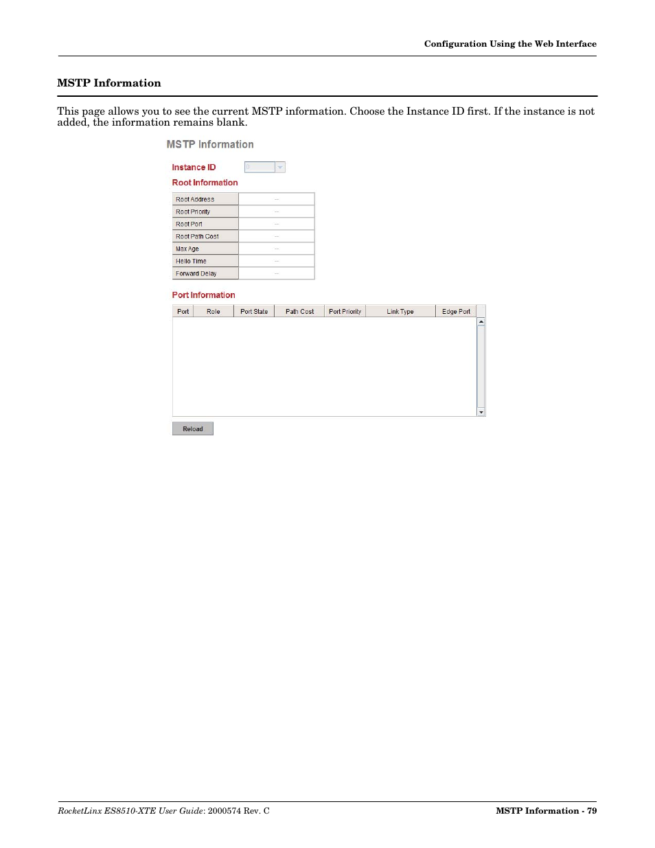 Mstp information | Comtrol ES8510-XTE User Manual | Page 79 / 206