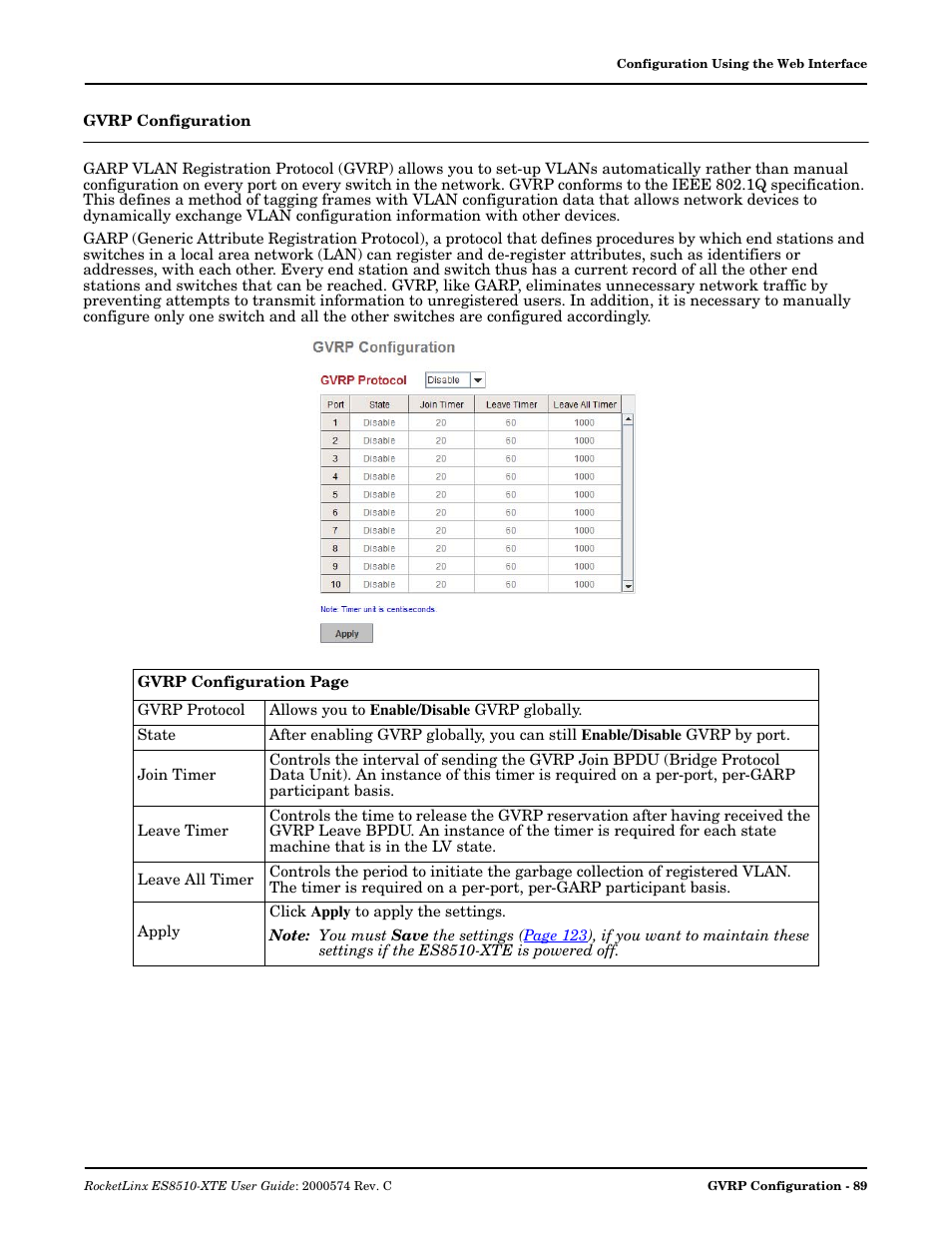 Gvrp configuration | Comtrol ES8510-XTE User Manual | Page 89 / 206
