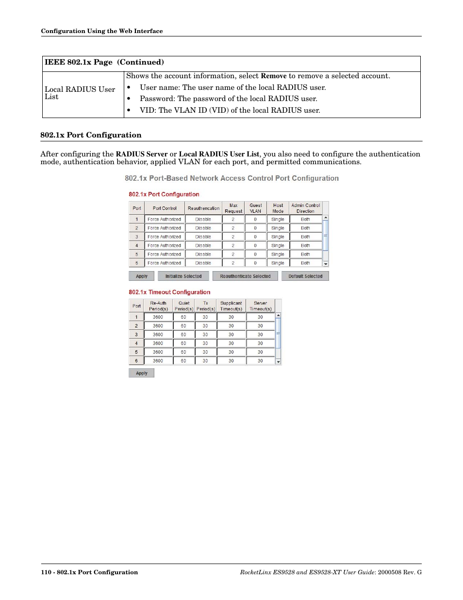 1x port configuration | Comtrol ES9528-XT User Guide User Manual | Page 110 / 212