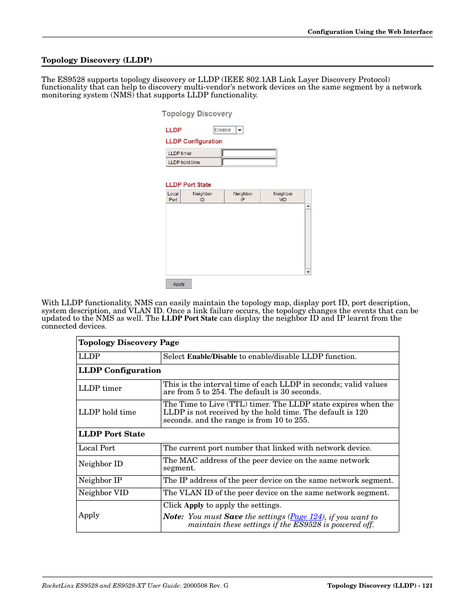 Topology discovery (lldp) | Comtrol ES9528-XT User Guide User Manual | Page 121 / 212