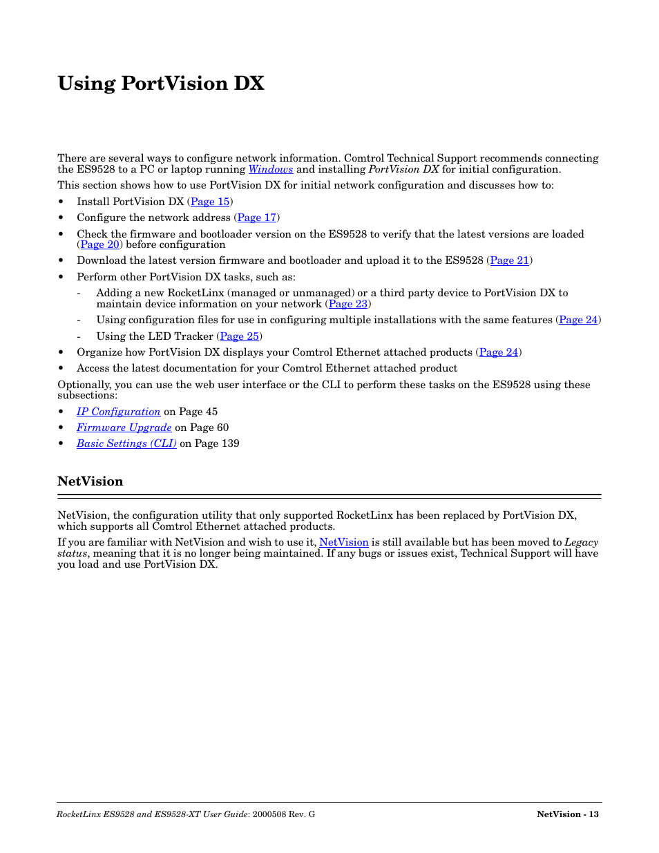 Using portvision dx, Netvision | Comtrol ES9528-XT User Guide User Manual | Page 13 / 212