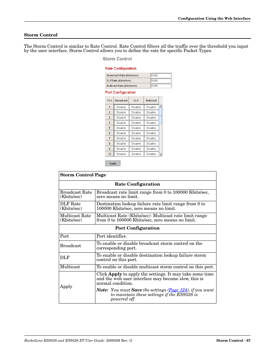 Storm control | Comtrol ES9528-XT User Guide User Manual | Page 67 / 212