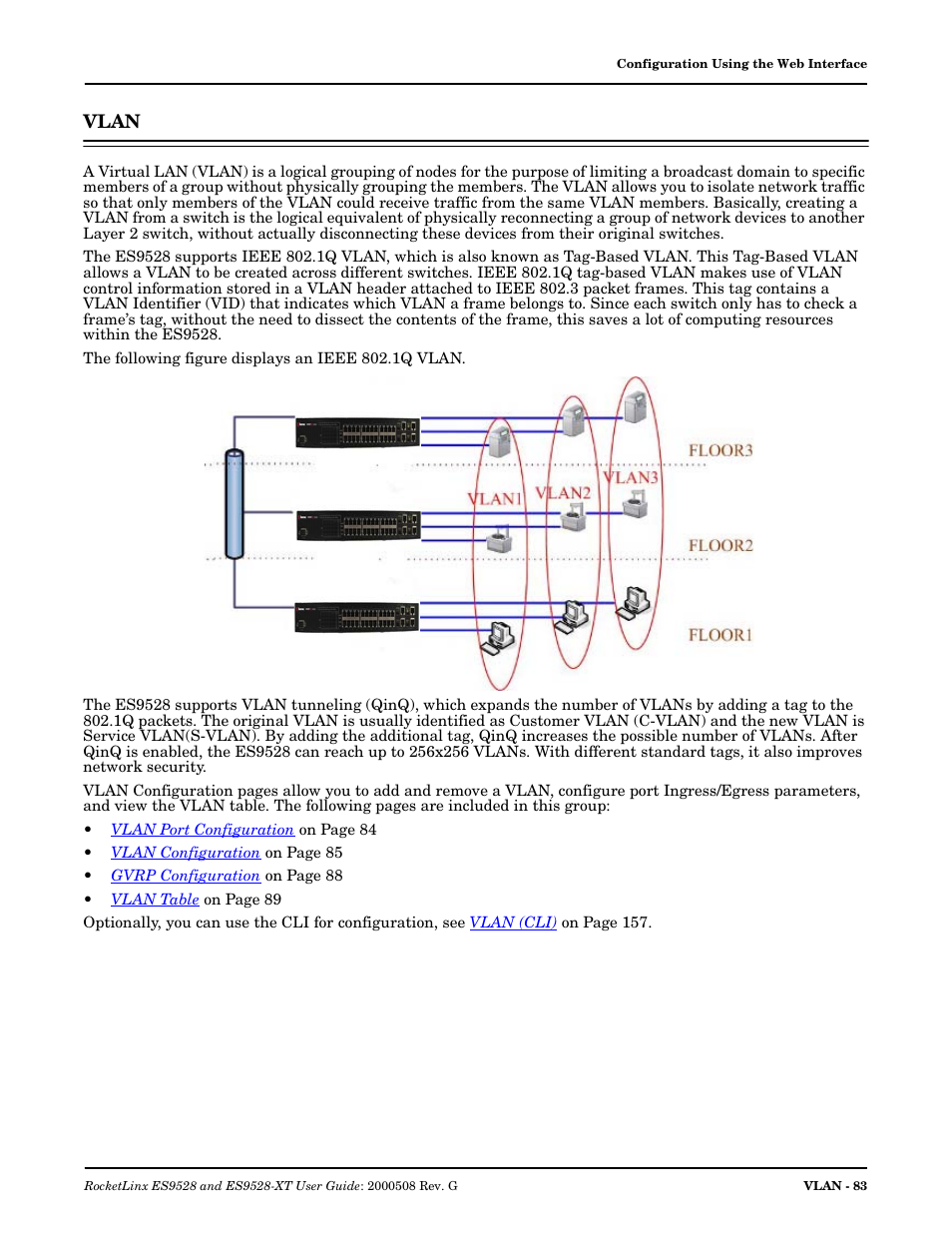 Vlan | Comtrol ES9528-XT User Guide User Manual | Page 83 / 212