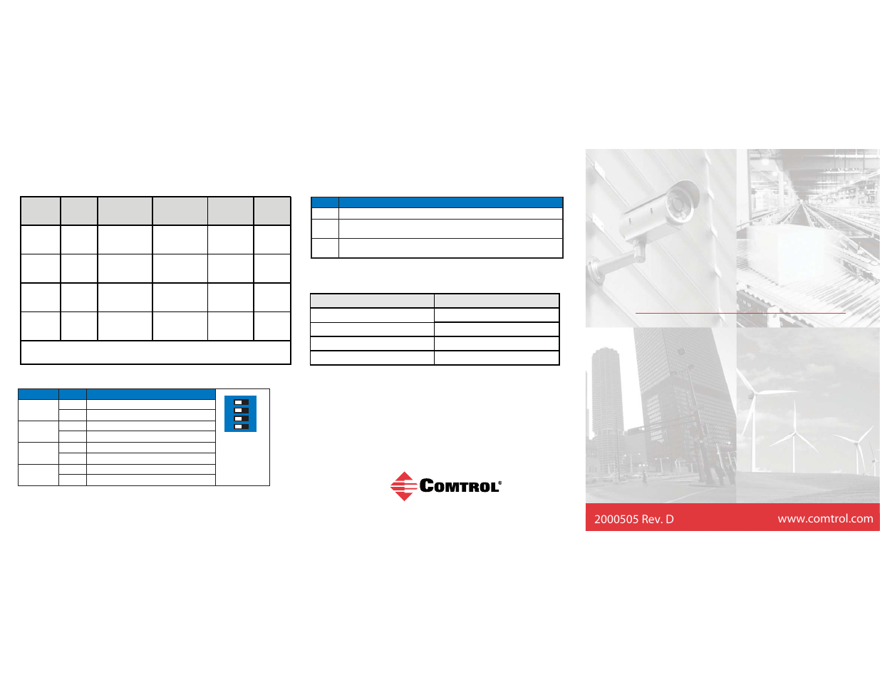 Rocket linx, Mc7001, Dip switch setting led functions | Comtrol customer service | Comtrol MC7001 User Manual | Page 5 / 6