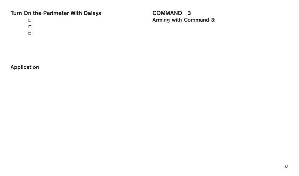 Turn on the perimeter with delays, Command 3 | Bosch D720 User Manual | Page 13 / 32