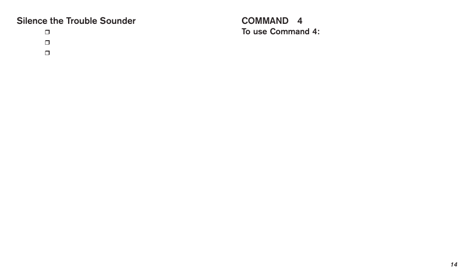 Silence the trouble sounder, Command 4 | Bosch D720 User Manual | Page 14 / 32