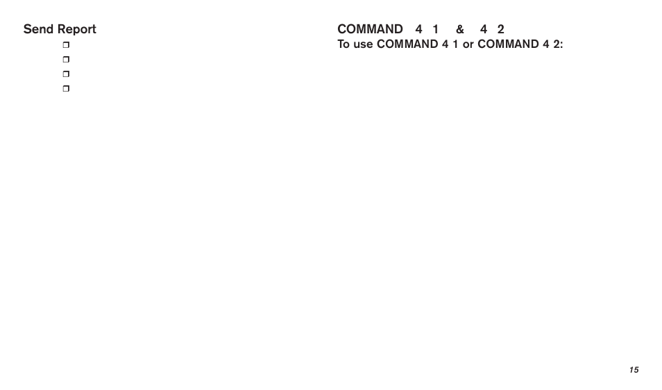 Send report, Command 4 1 & 4 2 | Bosch D720 User Manual | Page 15 / 32