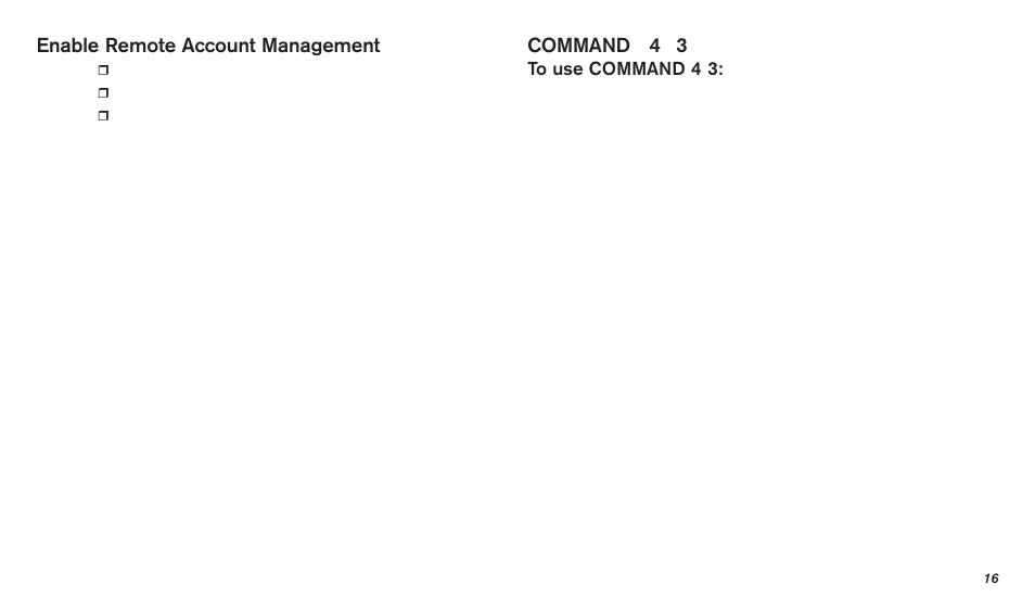 Enable remote account management, Command 4 3 | Bosch D720 User Manual | Page 16 / 32