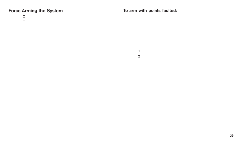 Force arming the system | Bosch D720 User Manual | Page 29 / 32