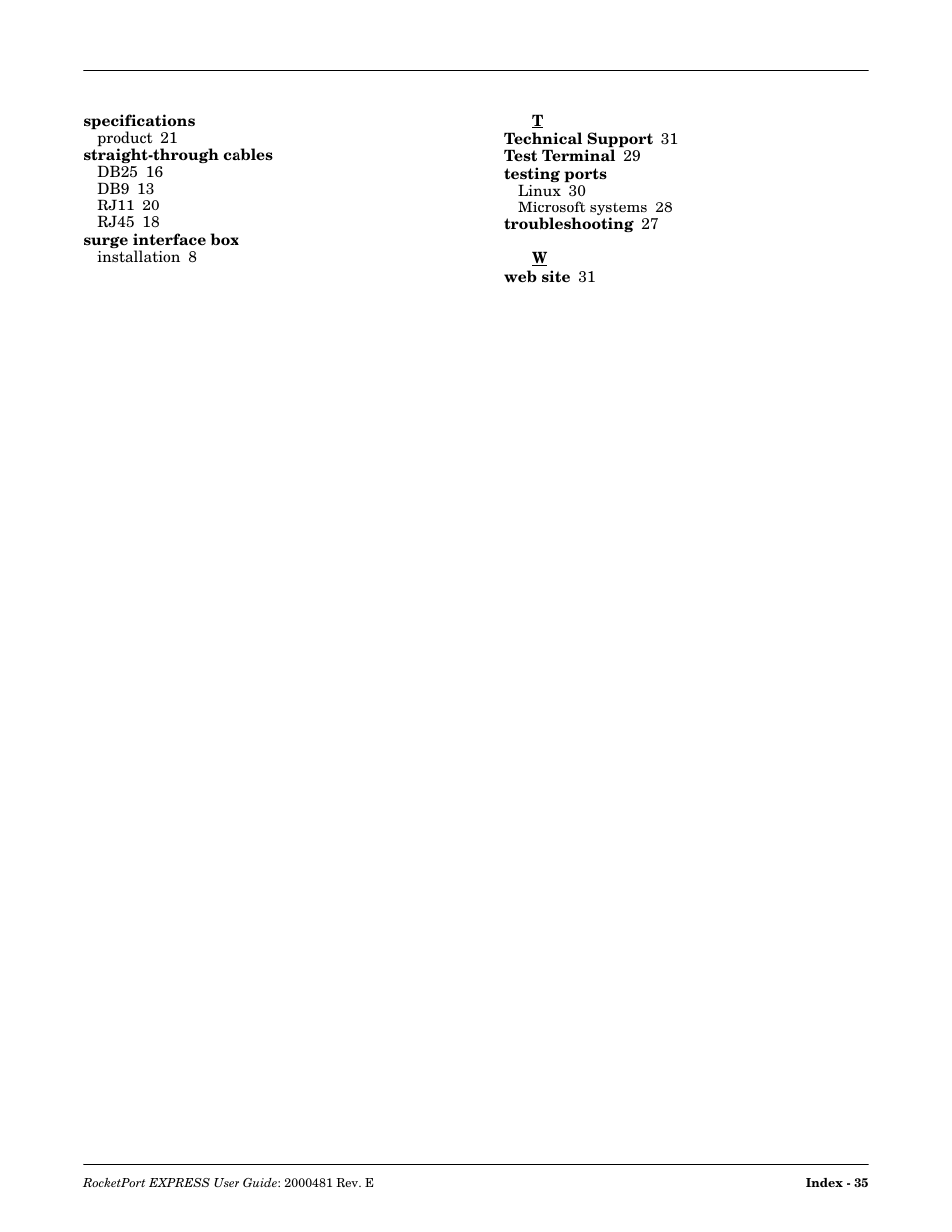 Comtrol RocketPort EXPRESS User Manual | Page 35 / 36