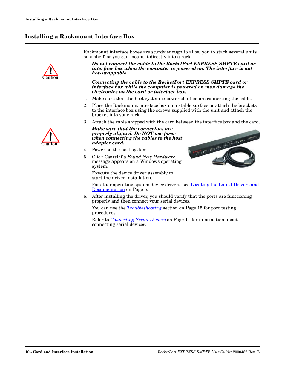 Installing a rackmount interface box | Comtrol RocketPort EXPRESS SMPTE User Manual | Page 10 / 28