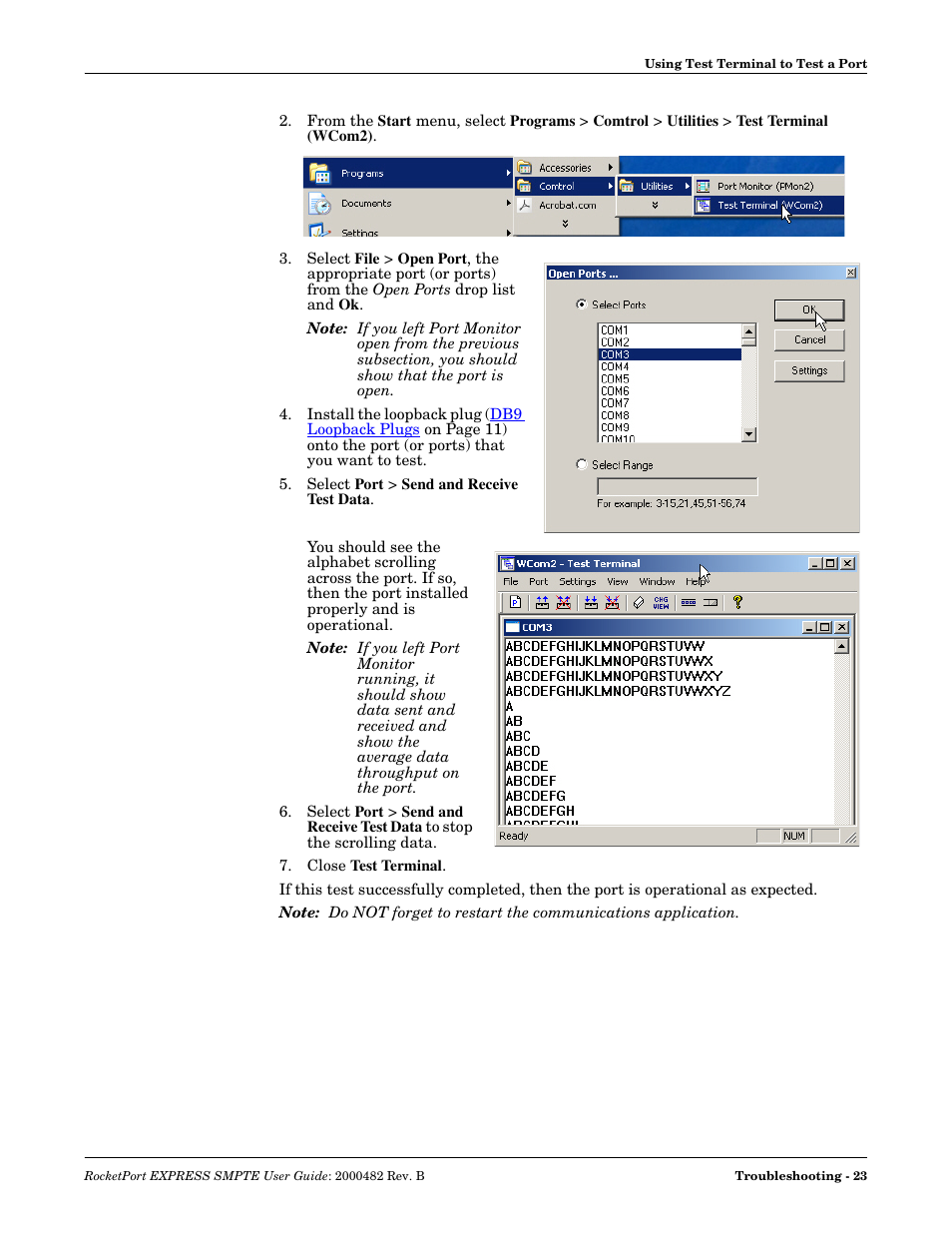 Comtrol RocketPort EXPRESS SMPTE User Manual | Page 23 / 28