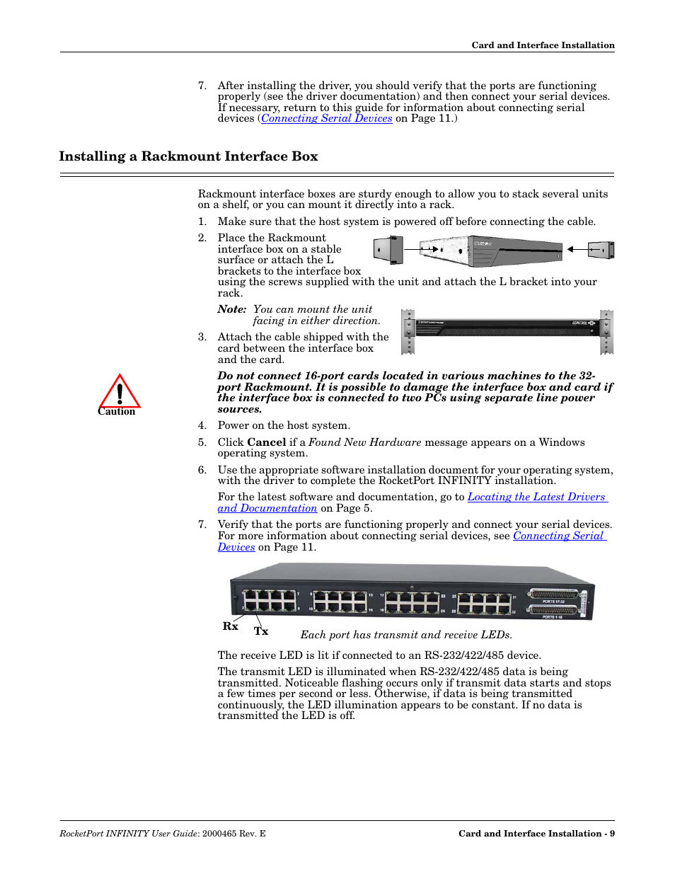 Installing a rackmount interface box | Comtrol RocketPort INFINITY User Manual | Page 9 / 32