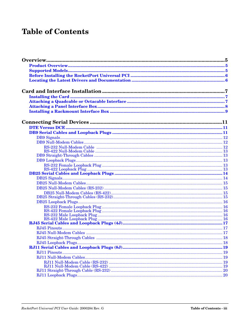 Comtrol RocketPort Universal PCI User Manual | Page 3 / 32