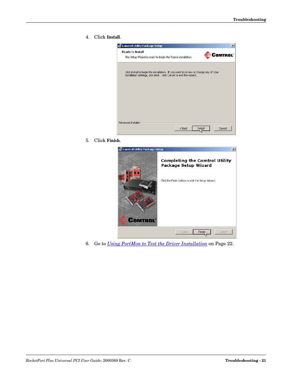 Comtrol RocketPort Plus Universal PCI User Manual | Page 21 / 30