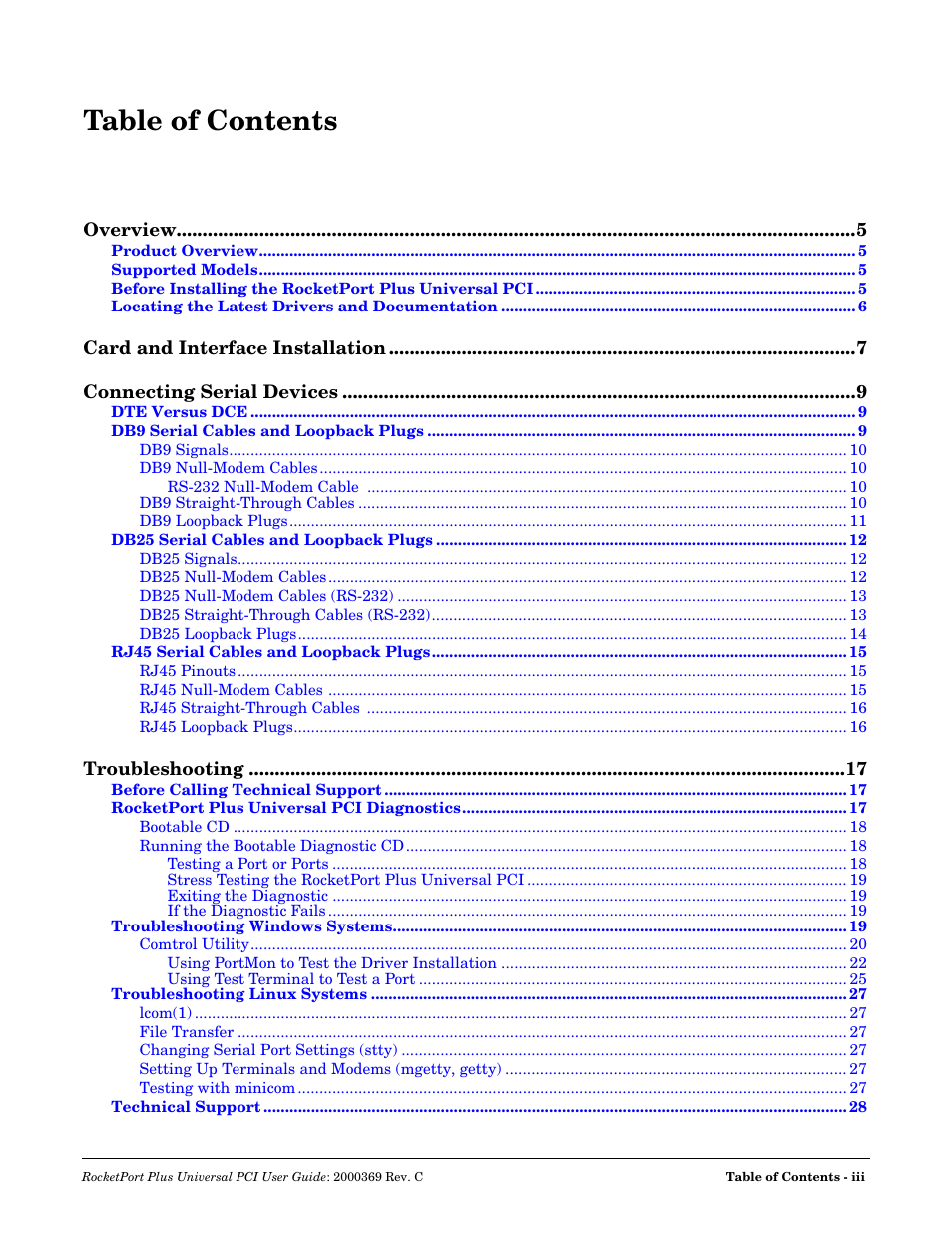 Comtrol RocketPort Plus Universal PCI User Manual | Page 3 / 30