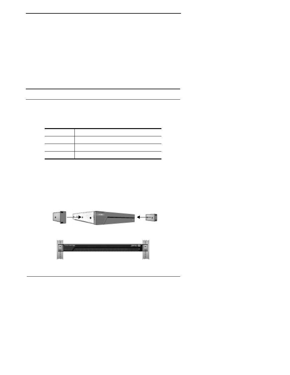 Make sure the power switch is set to off (0), Connect the power cord to the unit and plug it, If you are installing vs1100 expansion units, c | Record the serial numbers of the vs1100 units, Table 3. vs1100 model and serial numbers, Optionally, mount the vs1000 into the rack usin, A. attach the l brackets to the vs1100 using the s, B. attach the l brackets into your rack, Installing vs1100 hardware | Comtrol VS1100 Configuration Guide User Manual | Page 15 / 38