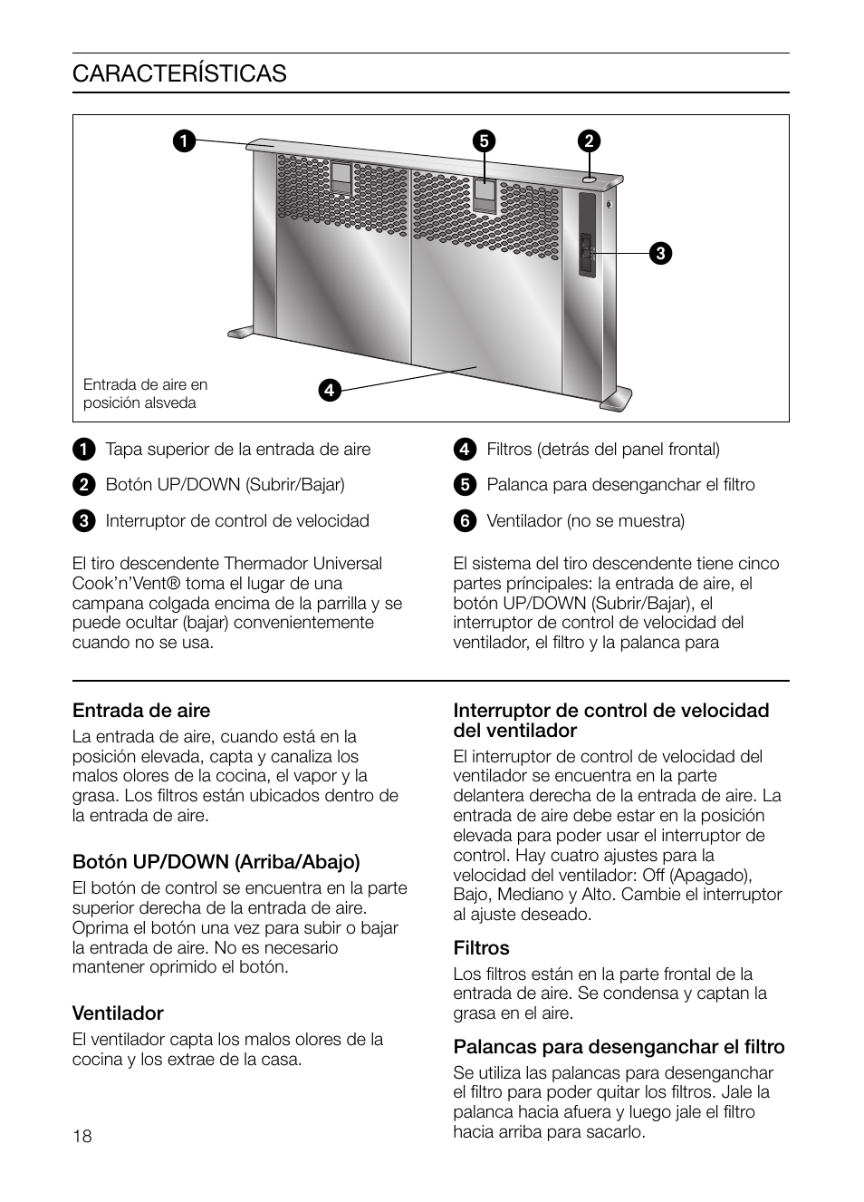 Características ᕡ, ᕡᕥ ᕢ ᕤ ᕣ | Bosch DHD Series User Manual | Page 18 / 24