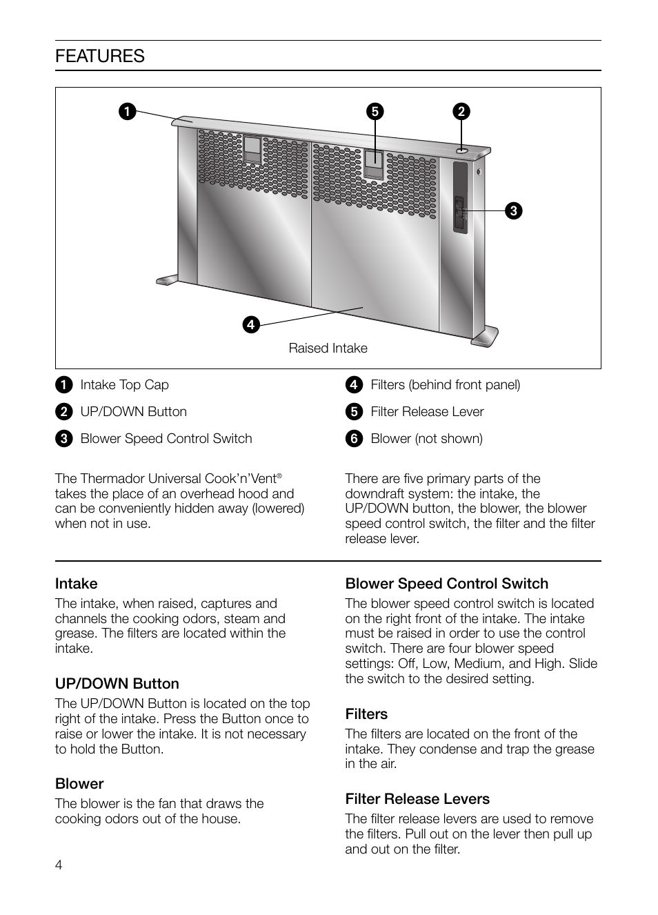 Features ᕡ, ᕡᕥ ᕢ ᕤ ᕣ | Bosch DHD Series User Manual | Page 4 / 24