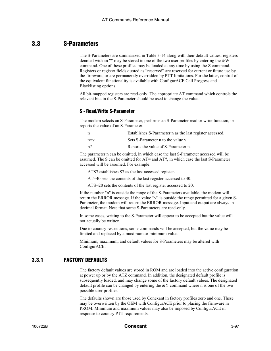 3 s-parameters | Comtrol AT Command Set Rev A User Manual | Page 123 / 230