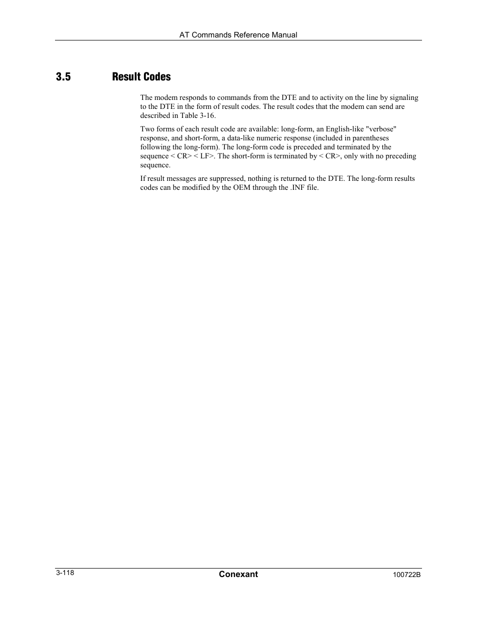 5 result codes | Comtrol AT Command Set Rev A User Manual | Page 144 / 230