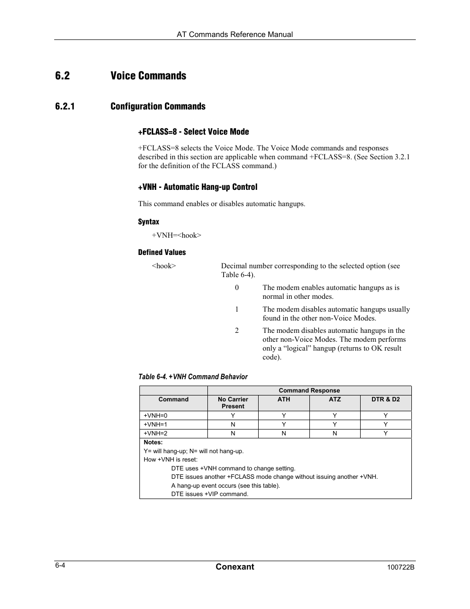 2 voice commands, 1 configuration commands | Comtrol AT Command Set Rev A User Manual | Page 202 / 230