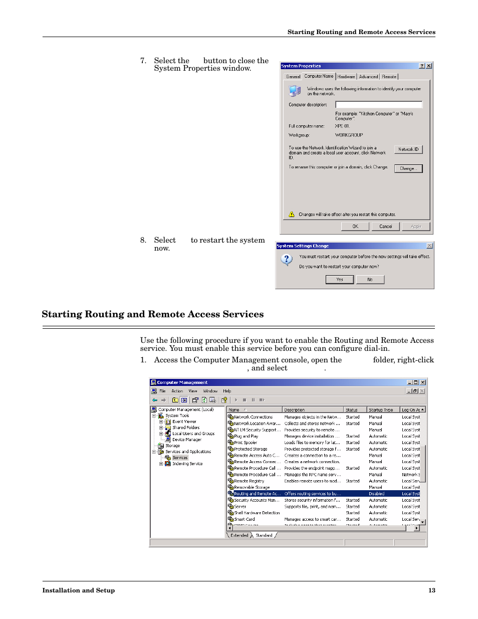 Starting routing and remote access services | Comtrol DM ATS-XPe User Manual | Page 13 / 96
