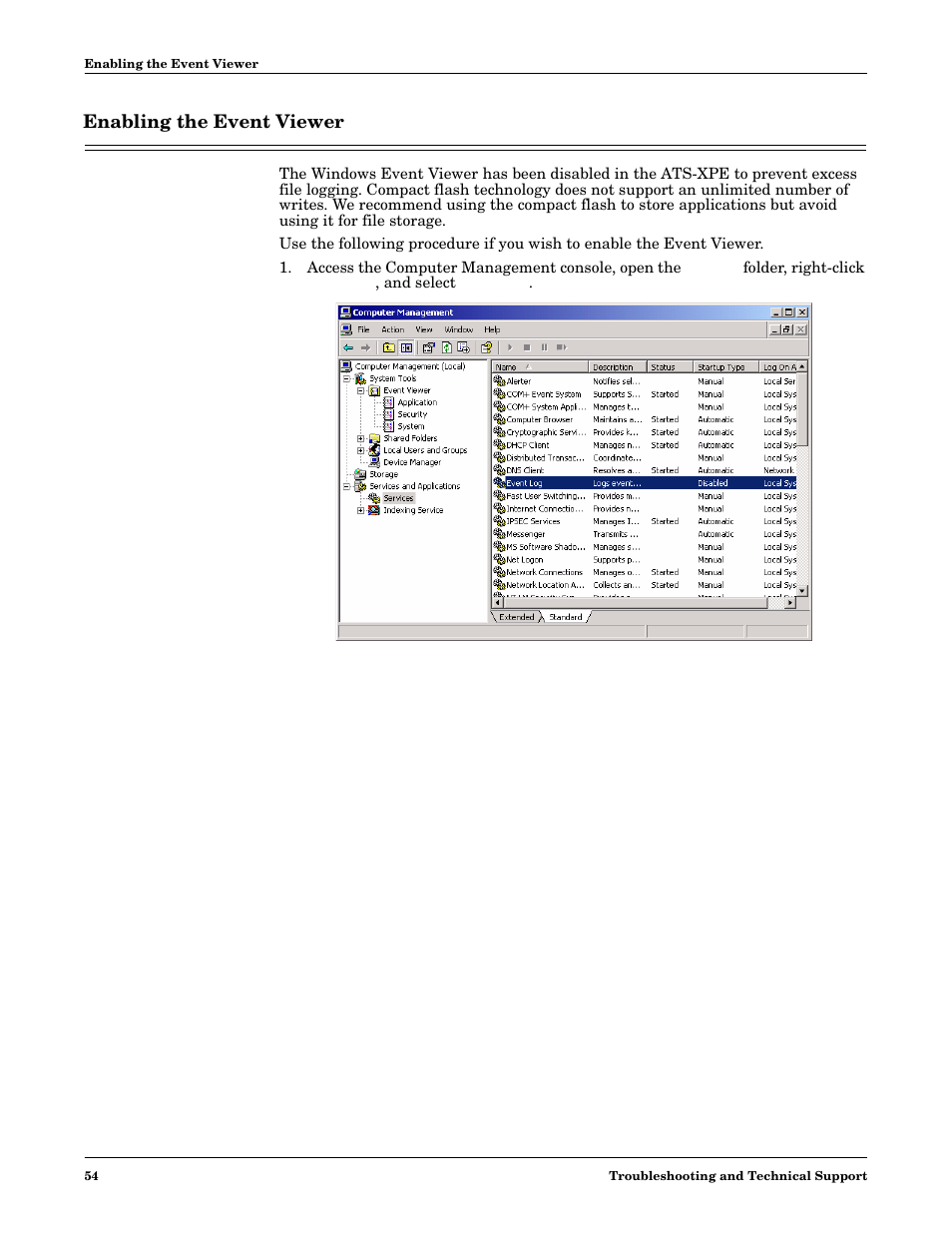 Enabling the event viewer | Comtrol DM ATS-XPe User Manual | Page 54 / 96